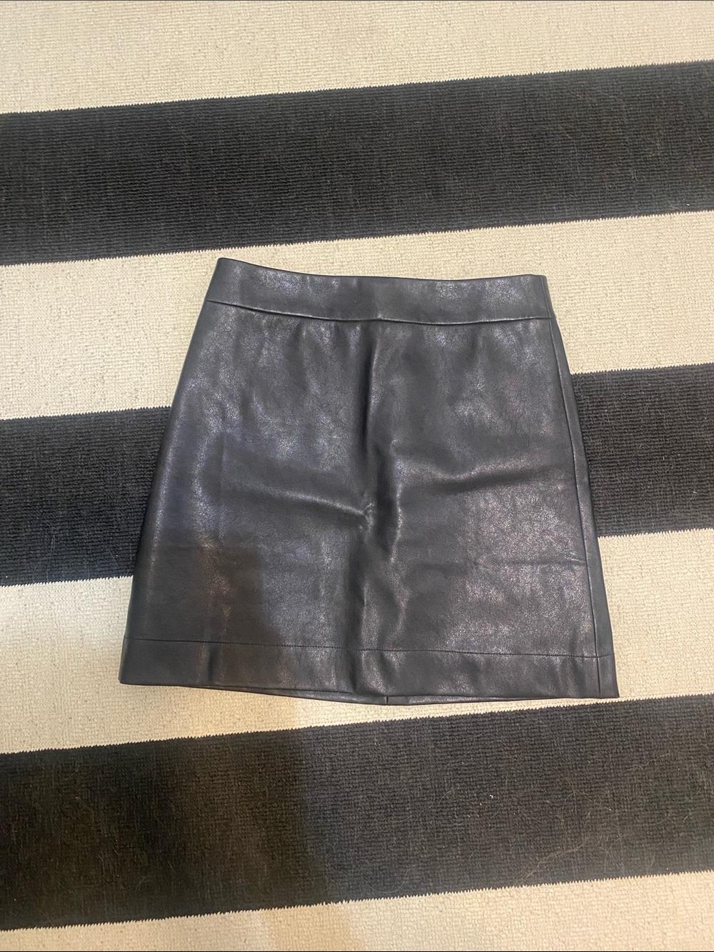 J. Crew Black Faux Leather Mini Skirt